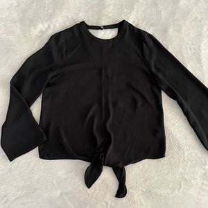 Madewell chiffon black bell sleeves blouse